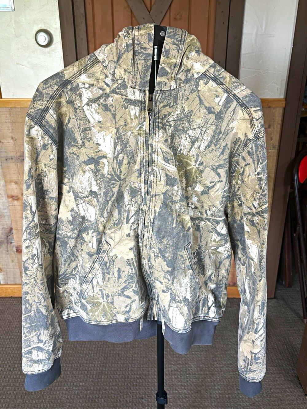 Hollister Men’s XL Camo Full Zip Hooded Jacket Brown Leaf Tree